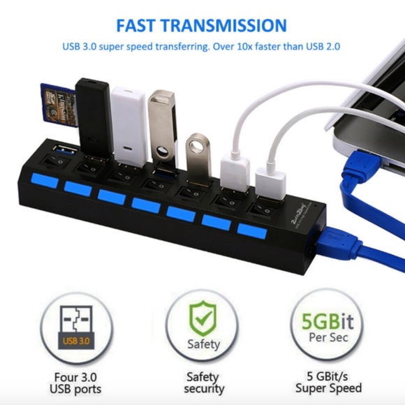 4/7 Port USB 3.0 High Speed HUB Splitter Box - Picture 11 of 12